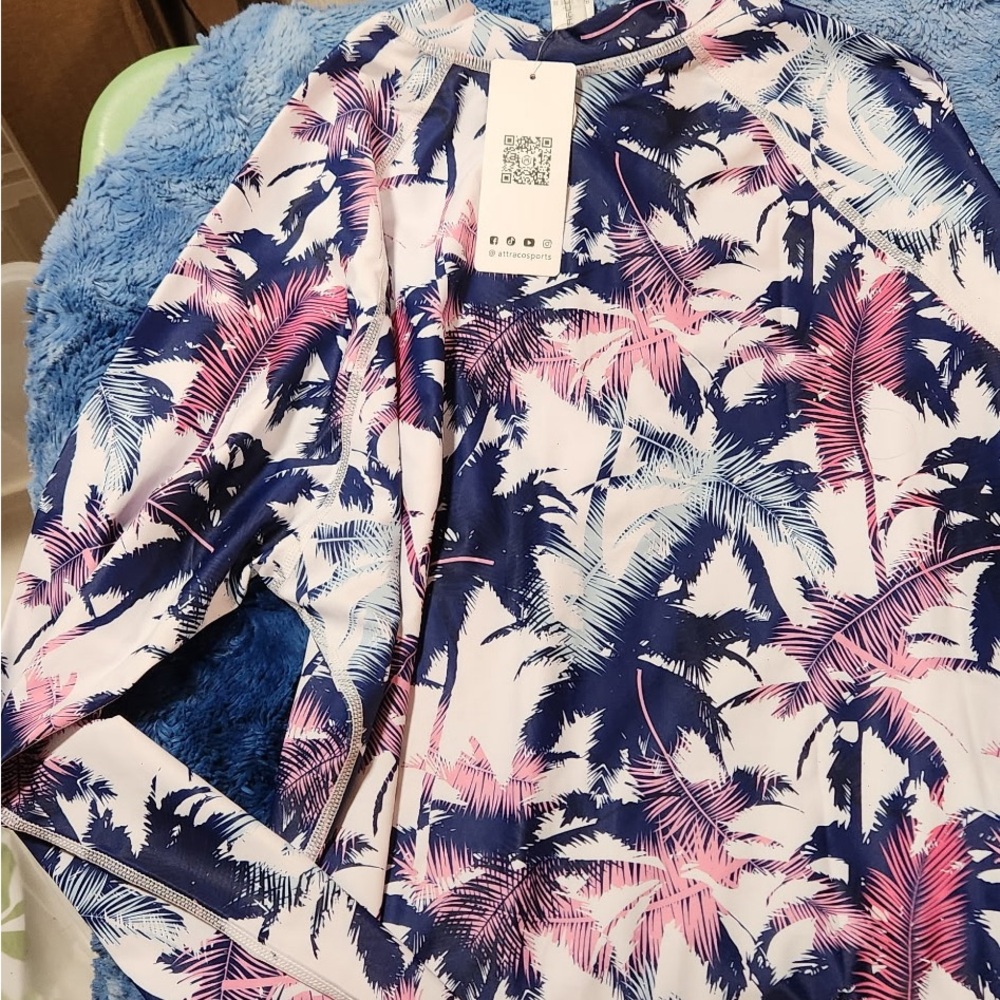 Tropical Print Long Sleeve Top